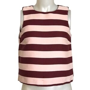 ASOS‎ PINK AND BURGUNDY CROPPED SLEEVELESS TOP